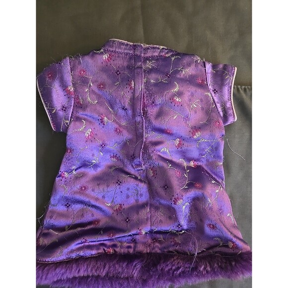 Pretty Plum Dress Bitty Baby Twin American Girl Outfit Purple Brocade RETIRED - Picture 2 of 9